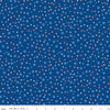 Image of Firecracker Stars Blue quilting cotton fabric by My Mind's Eye for Riley Blake Designs. Features stars on a blue background. Cute Little Fabric Shop.