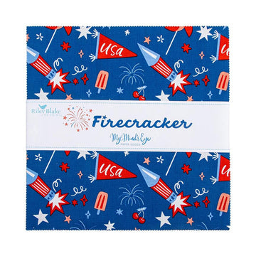 Firecracker 10" Stacker Bundle 10-17200-42 - 42-piece Precut - Riley Blake Quilting Cotton Fabric