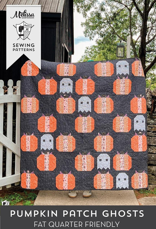 DEAL Pumpkin Patch Ghosts Quilt PATTERN - Melissa Mortenson - Riley Blake Designs - Halloween - INSTRUCTIONS Only