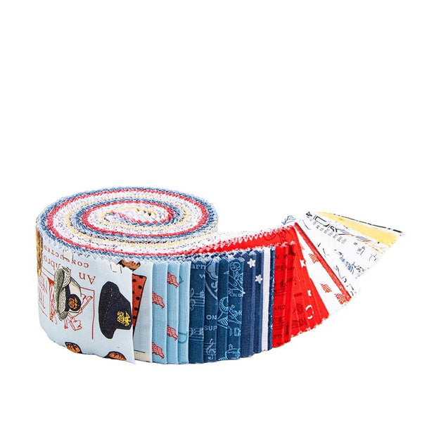 DEAL Sew America 2.5" Rolie Polie RP-17340-42 - Riley Blake - Patriotic - 40-piece Precut - Quilting Cotton
