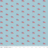 Image of Sew America USA Flags Blue quilting cotton fabric by J. Wecker Frisch for Riley Blake Designs. Features vintage American flags on a blue background. Cute Little Fabric Shop.