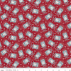 Image of Independence Drums Cherry Tart quilting cotton fabric by The RBD Designers for Riley Blake Designs. Features drums on a red background. Cute Little Fabric Shop.
