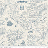 Image of Independence Colonial Map Cream quilting cotton fabric by The RBD Designers for Riley Blake Designs. Features map on a cream background. Cute Little Fabric Shop.