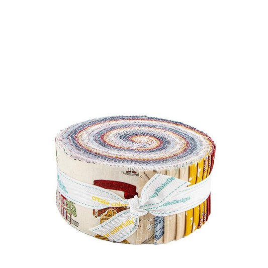Independence 2.5" Rolie Polie Patriotic Fabric - RP-17330-40 - 40-Pieces Precut - Riley Blake Designs Quilting Cotton Fabric