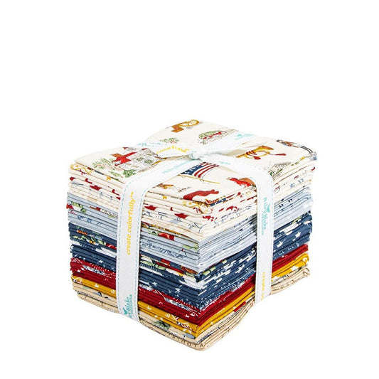 SALE Independence Fat Quarter Bundle Patriotic Fabric - FQ-17330-24 - 24-Pieces Precut - Riley Blake Quilting Cotton Fabric