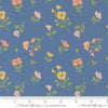 Image of Cannon Beach Astoria Lake quilting cotton fabric by Crystal Manning for Moda Fabrics. Features flowers on a blue background. Cute Little Fabric Shop.
