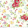 2 yard 35" End of Bolt - SALE Awakening Spring Palette Cream Floral Fabric WIDEBACK - WB17109 - Riley Blake Quilting Cotton Fabric