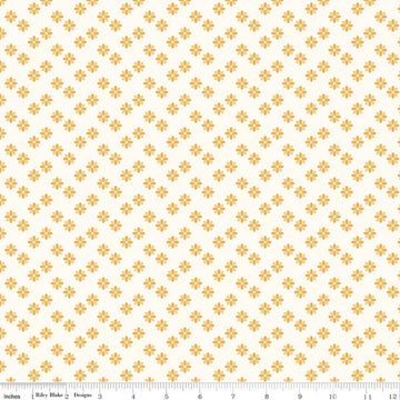 Image of Meadow Moments Flower Sprinkle Cream quilting cotton pattern by Little Forest Atelier for Riley Blake Designs. Features flowers on a cream background. Cute Little Fabric Shop.
