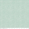 Image of Meadow Moments Summer Gingham Mint quilting cotton pattern by Little Forest Atelier for Riley Blake Designs. Features gingham on a green background. Cute Little Fabric Shop.