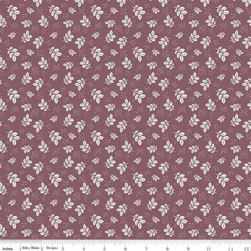 Image of Renew Leaves Purple quilting cotton fabric by Sandy Gervais for Riley Blake Designs. Features leaves on a purple background. Cute Little Fabric Shop.