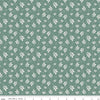 Image of Renew Leaves Aqua quilting cotton fabric by Sandy Gervais for Riley Blake Designs. Features leaves on a blue background. Cute Little Fabric Shop.