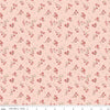 Image of Renew Sweet Pea Pink quilting cotton fabric by Sandy Gervais for Riley Blake Designs. Features flowers on a pink background. Cute Little Fabric Shop.
