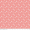 Image of Renew Leaves Coral quilting cotton fabric by Sandy Gervais for Riley Blake Designs. Features leaves on a pink background. Cute Little Fabric Shop.