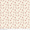Image of Renew Sweet Pea Latte quilting cotton fabric by Sandy Gervais for Riley Blake Designs. Features flowers on a cream background. Cute Little Fabric Shop.