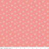 Image of Renew Ditsy Coral quilting cotton fabric by Sandy Gervais for Riley Blake Designs. Features flowers on a pink background. Cute Little Fabric Shop.