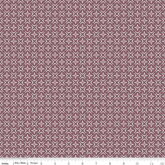 Image of Renew Tile Purple quilting cotton fabric by Sandy Gervais for Riley Blake Designs. Features squares on a purple background. Cute Little Fabric Shop.