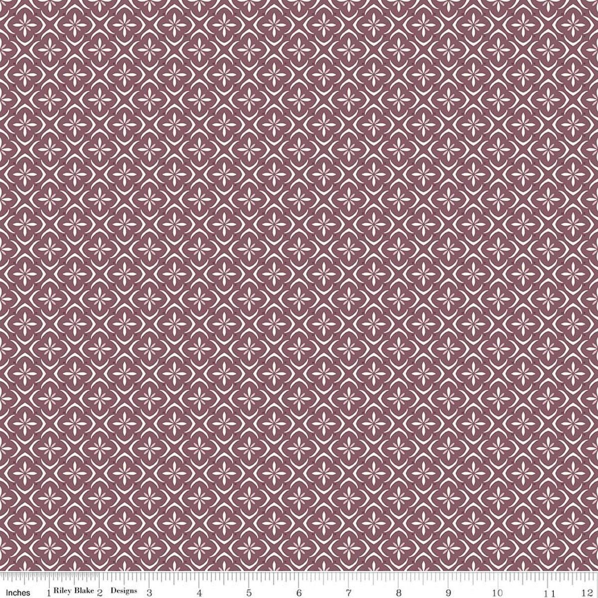 Image of Renew Tile Purple quilting cotton fabric by Sandy Gervais for Riley Blake Designs. Features squares on a purple background. Cute Little Fabric Shop.