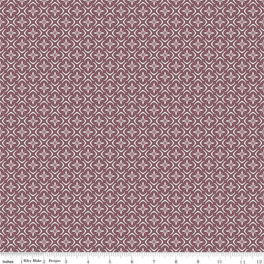 Image of Renew Tile Purple quilting cotton fabric by Sandy Gervais for Riley Blake Designs. Features squares on a purple background. Cute Little Fabric Shop.