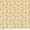 Image of Renew Floral Yellow quilting cotton fabric by Sandy Gervais for Riley Blake Designs. Features flowers on a yellow background. Cute Little Fabric Shop.
