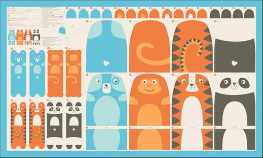 SALE Animal Park Fun Panel 20969 Multi - Moda Fabrics - Stuffed Creatures - Quilting Cotton Fabric