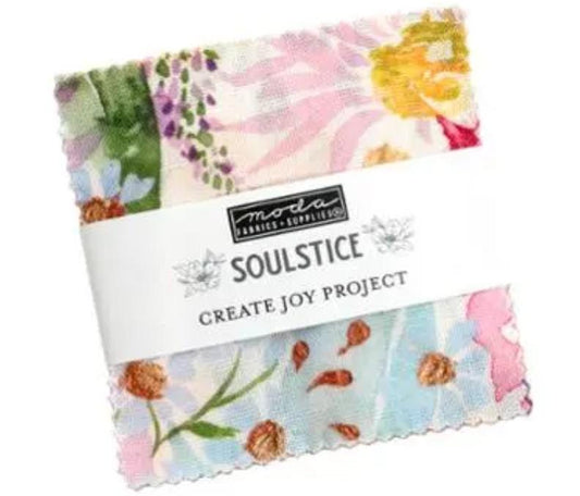 Soulstice Mini Charm Pack 2 1/2" Stacker Bundle 39860MC - Moda Fabrics - 42-Piece Precut  - Floral Flowers - Quilting Cotton Fabric