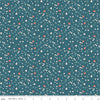 Image of Serendipity 2 Floral Raindrop quilting cotton fabric by Minki Kim for Riley Blake Designs. Features flowers on a blue background. Cute Little Fabric Shop.