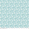 Image of Serendipity 2 Flower Bed Powder quilting cotton fabric by Minki Kim for Riley Blake Designs. Features flowers on a blue background. Cute Little Fabric Shop.