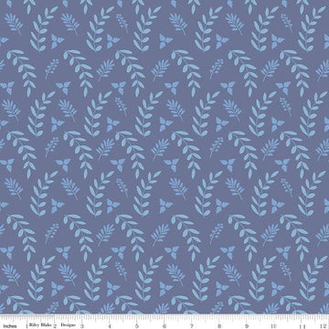 Fat Quarter End of Bolt - CLEARANCE Poppy and Posey Leaves C10585 Amethyst - Riley Blake Designs - Tone-on-Tone - Quilting Cotton Fabric
