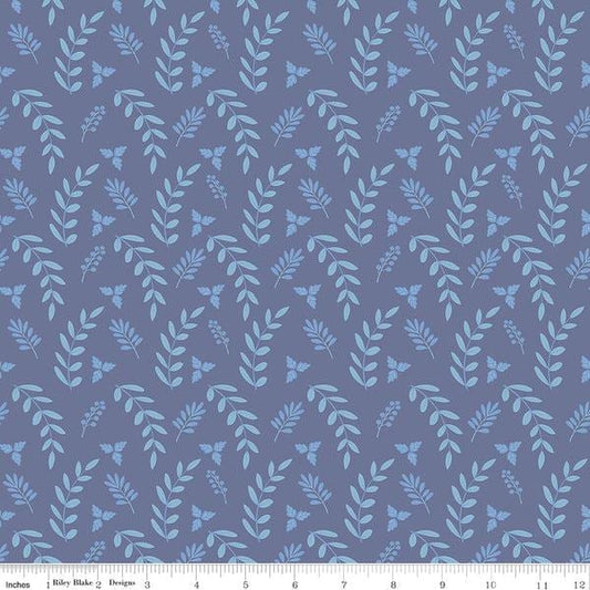 Fat Quarter End of Bolt - CLEARANCE Poppy and Posey Leaves C10585 Amethyst - Riley Blake Designs - Tone-on-Tone - Quilting Cotton Fabric