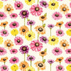 Fat Quarter End of Bolt - Adel in Summer Main C13390 Cream - Riley Blake Designs - Floral Flowers Zinnias - Quilting Cotton Fabric
