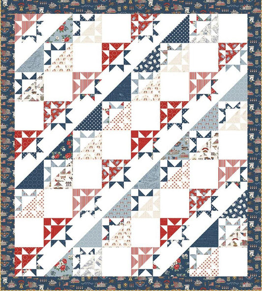 Liberty Stars and Stripes Quilt PATTERN Patriotic Pattern - Riley Blake - INSTRUCTIONS Only