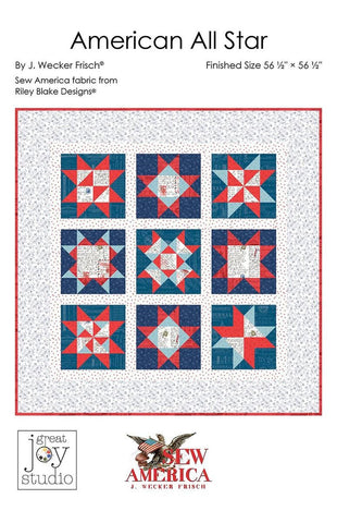American All Star Quilt PATTERN Patriotic Pattern - Riley Blake - INSTRUCTIONS Only