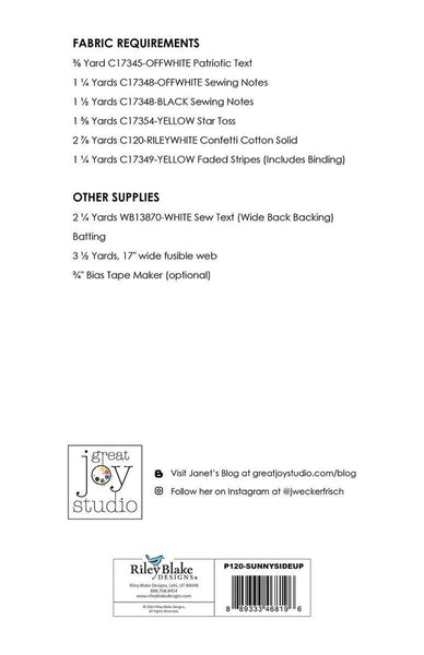 DEAL Sunny Side Up Quilt PATTERN Floral Pattern - Riley Blake - INSTRUCTIONS Only