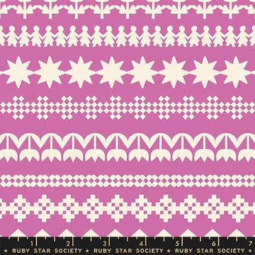 Image of Paper Cuts 2 Cuttings Heliotrope quilting cotton fabric by Ruby Star Society for Moda Fabrics. Features shapes on a purple background. Cute Little Fabric Shop.