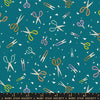 Image of Paper Cuts 2 Scissors Storytime quilting cotton fabric by Ruby Star Society for Moda Fabrics. Features scissors on a blue background. Cute Little Fabric Shop.