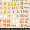 Image of Paper Cuts 2 Novelty Parchment quilting cotton fabric by Ruby Star Society for Moda Fabrics. Features shapes on a cream background. Cute Little Fabric Shop.