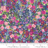 Image of Soulstice Garden Navy quilting cotton fabric by Create Joy Project for Moda Fabrics. Features floral watercolors on a pink background. Cute Little Fabric Shop.