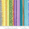 Image of Soulstice Socialite Rainbow quilting cotton fabric by Create Joy Project for Moda Fabrics. Features abstract watercolors on a multicolored background. Cute Little Fabric Shop.