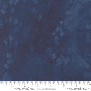 Image of Flow Basics Night quilting cotton fabric by Create Joy Project for Moda Fabrics. Features abstract watercolor on a blue background. Cute Little Fabric Shop.
