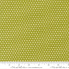 Image of Animal Park Fun Dots Iguana quilting cotton fabric by Stacy Iest Hsu for Moda Fabrics. Features dots on a green background. Cute Little Fabric Shop.