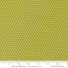 Image of Animal Park Fun Dots Iguana quilting cotton fabric by Stacy Iest Hsu for Moda Fabrics. Features dots on a green background. Cute Little Fabric Shop.