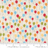 Image of Animal Park Fun Balloons Dove quilting cotton fabric by Stacy Iest Hsu for Moda Fabrics. Features balloons on a cream background. Cute Little Fabric Shop.