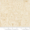 Image of Animal Park Fun Animals Dove Natural quilting cotton fabric by Stacy Iest Hsu for Moda Fabrics. Features animals on a cream background. Cute Little Fabric Shop.