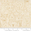 Image of Animal Park Fun Animals Dove Natural quilting cotton fabric by Stacy Iest Hsu for Moda Fabrics. Features animals on a cream background. Cute Little Fabric Shop.