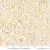 Image of Animal Park Fun Animals Dove Natural quilting cotton fabric by Stacy Iest Hsu for Moda Fabrics. Features animals on a cream background. Cute Little Fabric Shop.