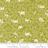 Image of Animal Park Fun Animal Crackers Iguana quilting cotton fabric by Stacy Iest Hsu for Moda Fabrics. Features animals on a green background. Cute Little Fabric Shop.