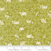 Image of Animal Park Fun Animal Crackers Iguana quilting cotton fabric by Stacy Iest Hsu for Moda Fabrics. Features animals on a green background. Cute Little Fabric Shop.