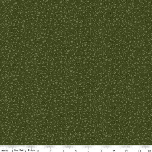 Floret Chive - Riley Blake Designs - Flowers Floral Tone-on-Tone - Quilting Cotton Fabric