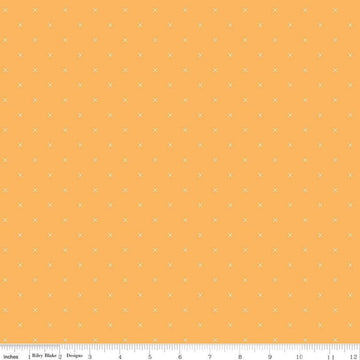 Bee Cross Stitch Daisy Yellow Crosses Fabric - Lori Holt Riley Blake Quilting Cotton Fabric