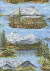 Image of Wild Blue Yonder Mountainscape Sky quilting cotton fabric by Moda Fabrics. Features nature on a blue background. Cute Little Fabric Shop.